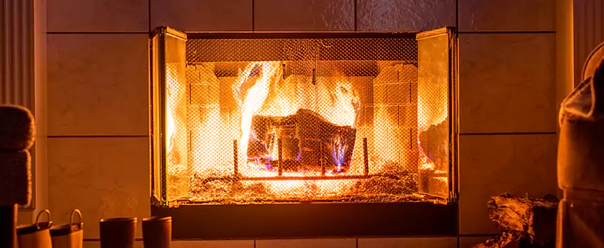 Mendota Hearth Landscape Fireplace Installation in Kings Park, New York