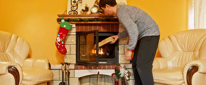 Rusted Metal Fireplace Restoration in Kings Park, New York